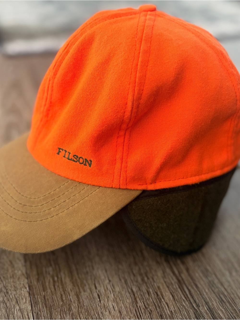 Vintage Filson Orange and Tan Hunting Cap